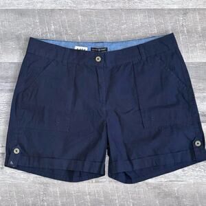 Maison Coupe Navy Blue 5” Walking Short NEW Womens 10 Mid Rise Utility Cotton